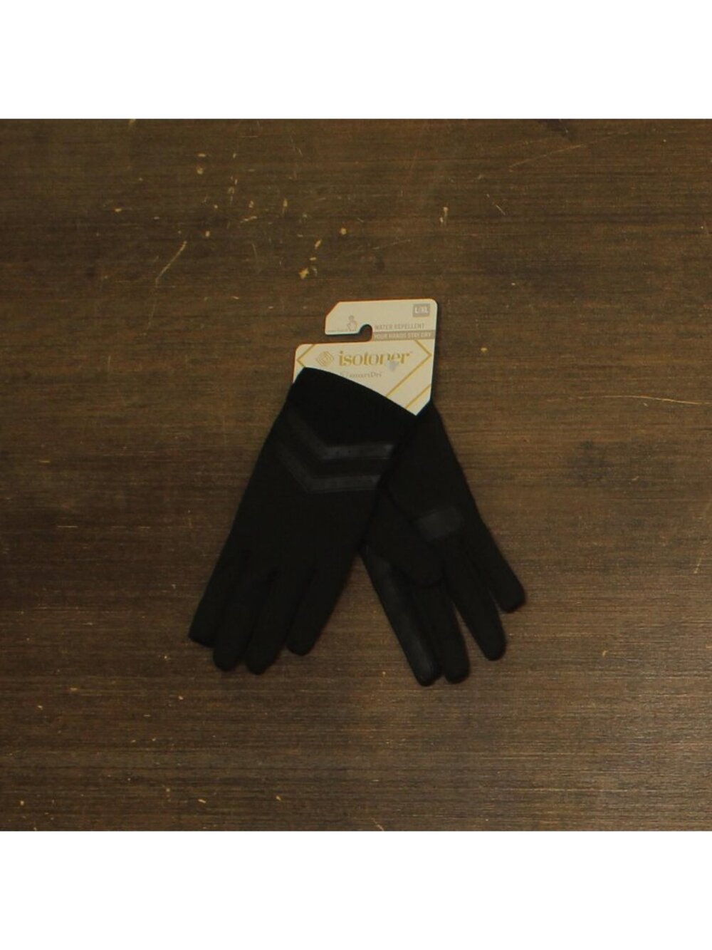 NWT Isotoner Signature Womens Rib-Knit Fleece-Lined Gloves 515M2 Black L/XL